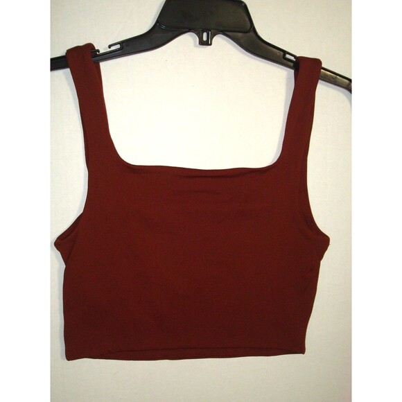 New Womens Babaton Aritzia Contour Squareneck Crop Tank Brown M Medium Nice - Picture 4 of 6